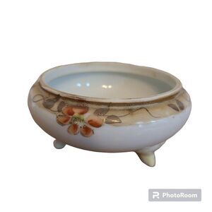 Vintage Antique Nippon Morimura Brothers Footed Trinket Candy Dish Hand Painted
